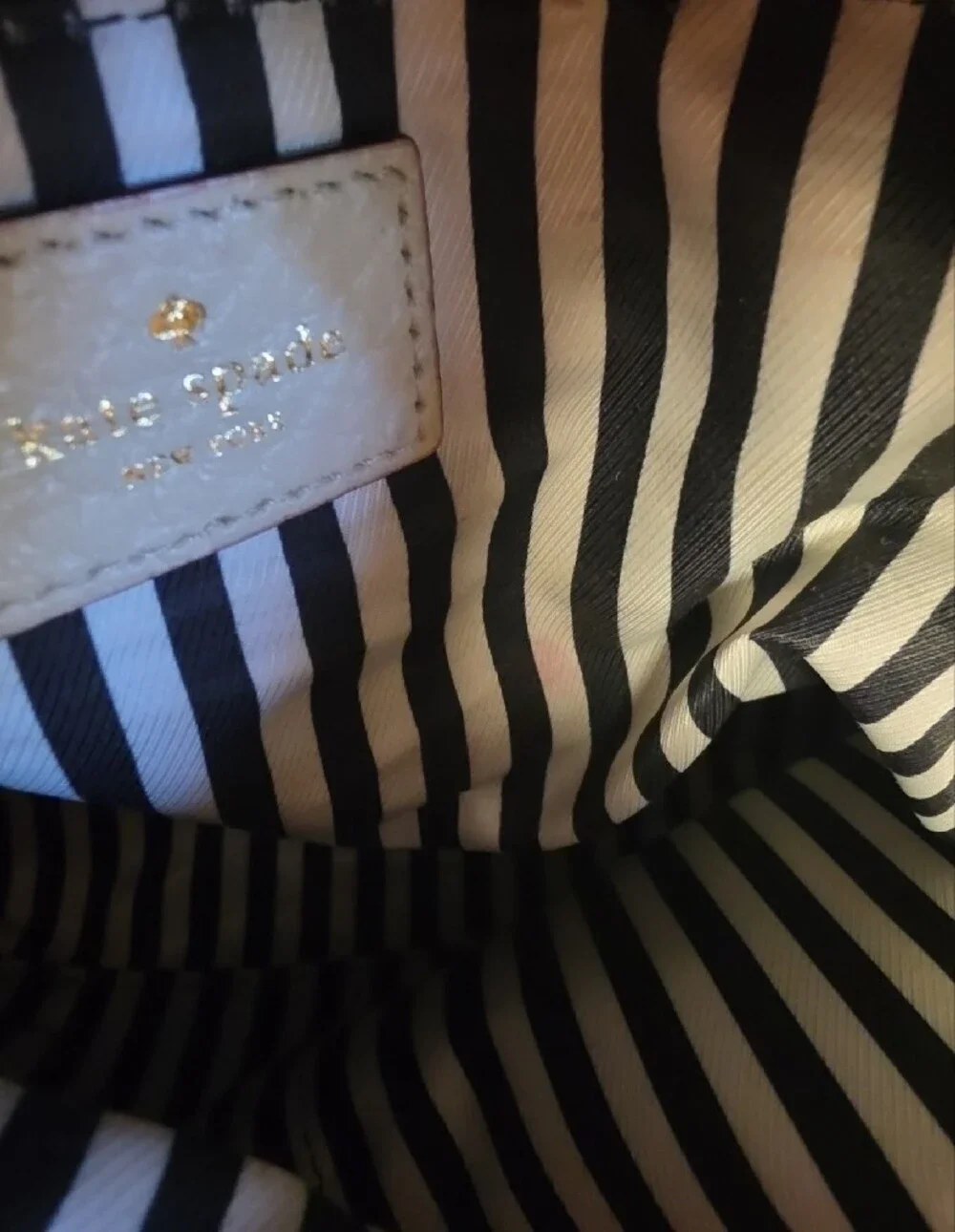 Buttermilk & Black Foldover Leather Southport Avenue Carmen Satchel- Kate Spade
